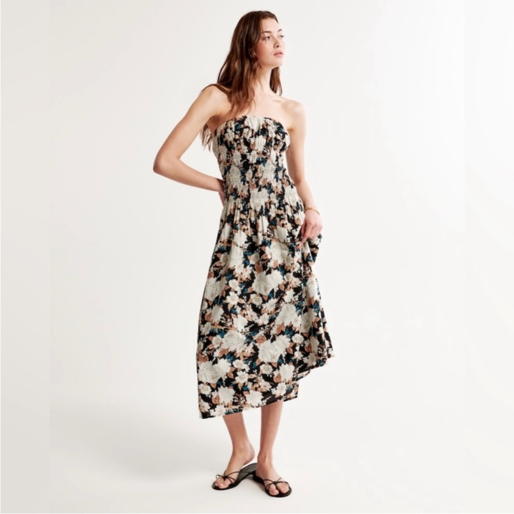Abercrombie Smocked Waist Strapless Dress